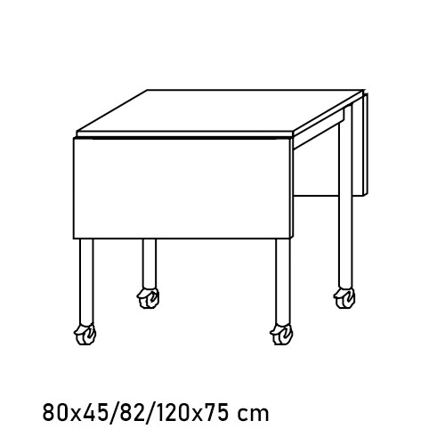 Flash with castors rectangle extendable