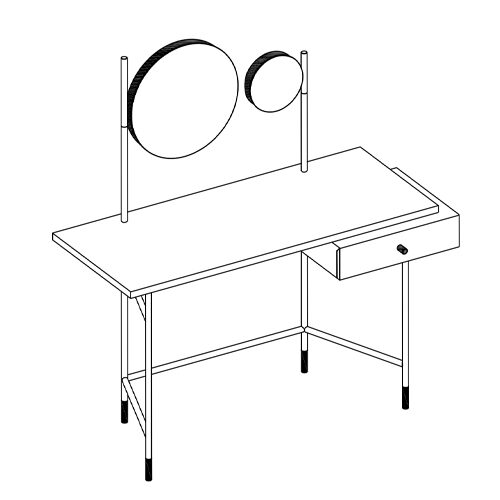 Desk with adjustable mirror