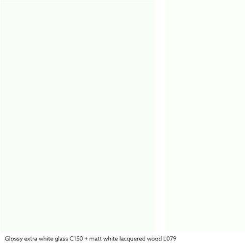 Glossy extrawhite glass | Extension Matt white lacquered wood