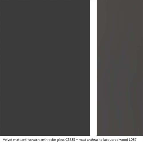 Velvet matt anti-scratch anthracite lacquered glass | Extension Matt anthracite lacquered wood