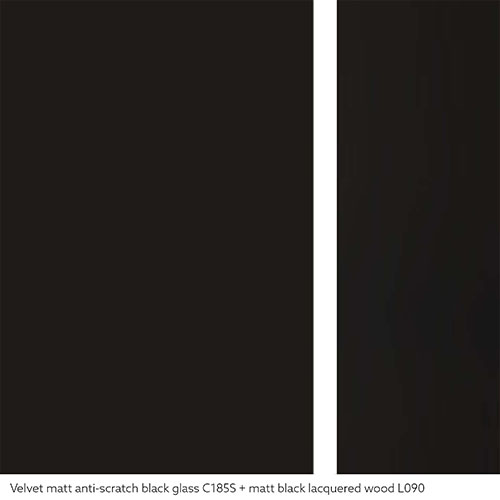 Velvet matt anti-scratch black lacquered glass | Extension Matt black lacquered wood