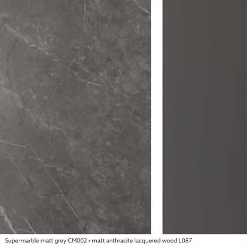 Matt grey SuperMarble | Matt anthracite lacquered wood