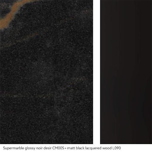 Glossy Noir Desir SuperMarble | Extension Matt black lacquered wood