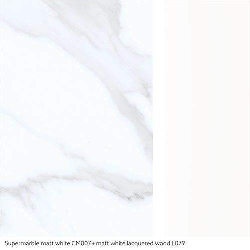 Matt white SuperMarble | Extension Matt white lacquered wood