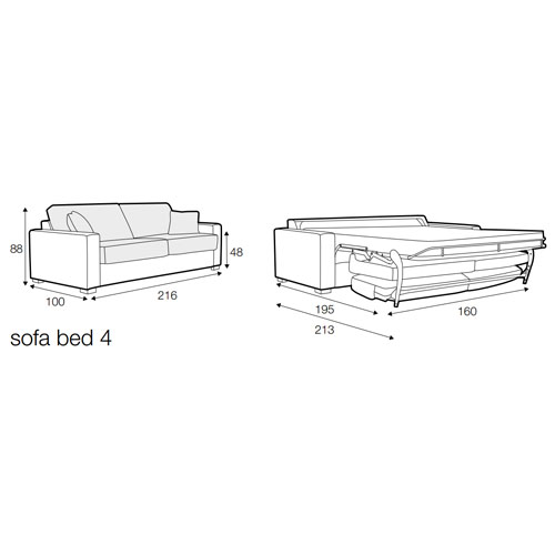 LAINA LARGE SOFA BED 160 (BED SURFACE 160 x 195 H: 57cm)