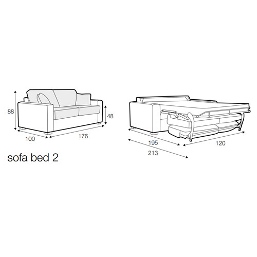 LAINA SMALL SOFA BED 120 (BED SURFACE 120 x 195 H: 57cm)