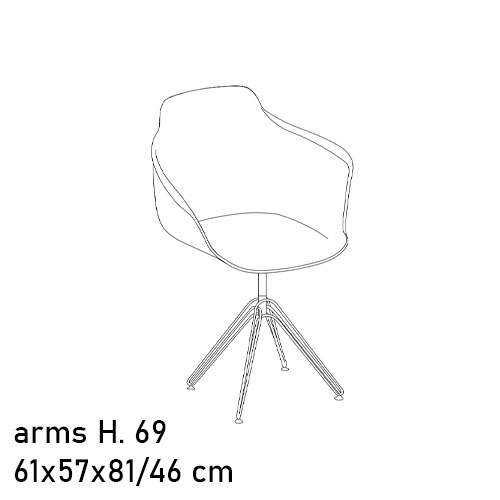 34.21 Swivel 4 Legs With Arms