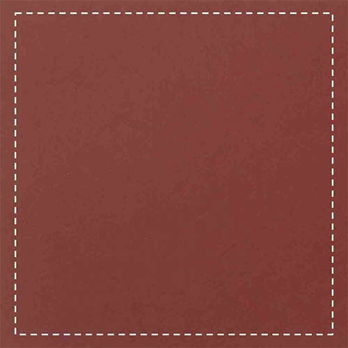 Brown red off-white stitching