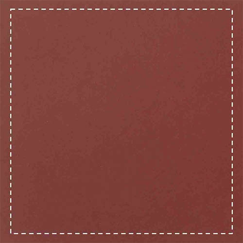 Brown red off-white stitching
