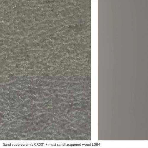 Top: Sand SuperCeramic | 1 Extension: Matt sand lacquered wood