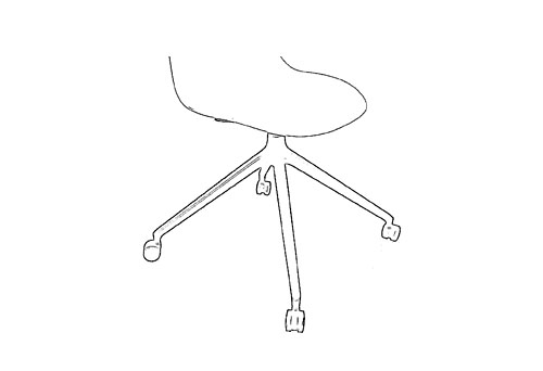 Swivel Central Leg W/Castors