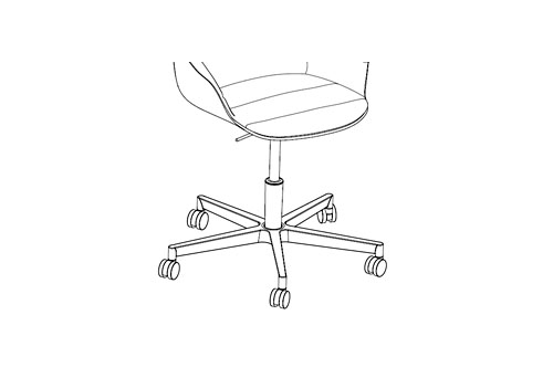 Swivel 5-Star Die-Cast Alu W/Gas Lift Piston W/Castors